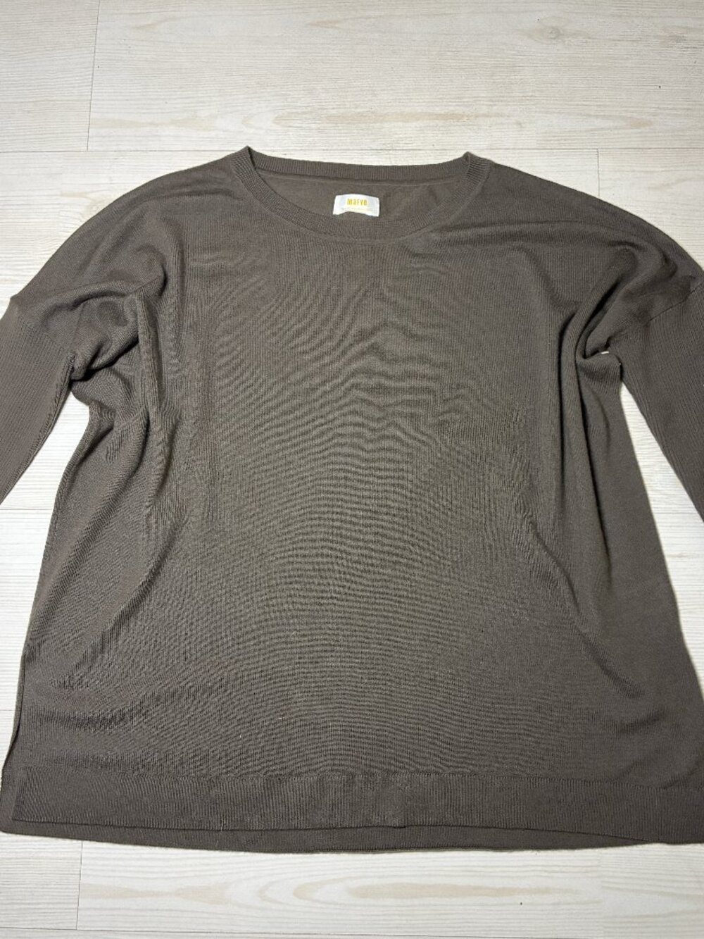 Maeve by Anthropologie Brown Merino Wool Blend Crewneck Sweater Small